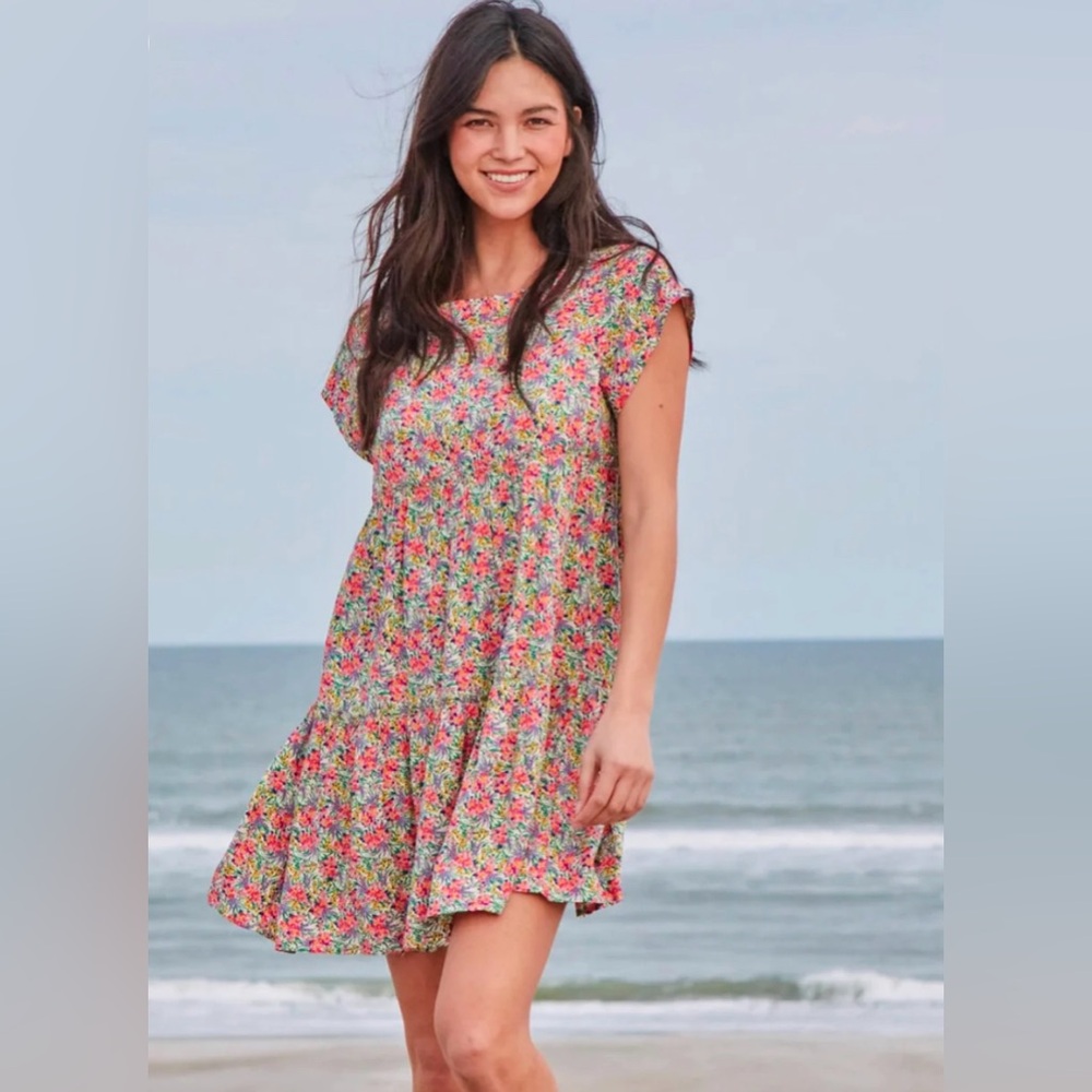 Natural life flower printed mini dress size small